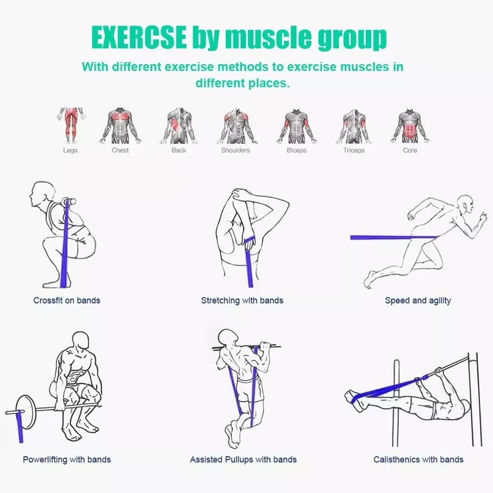 5~125Lbs Tpe Gym Resistance Bands Gym Equipment for Home Boxing Yoga Exercise Equipment Shoulder Back Rehab for Woman Man